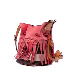 Leather Fringe Bucket Bag