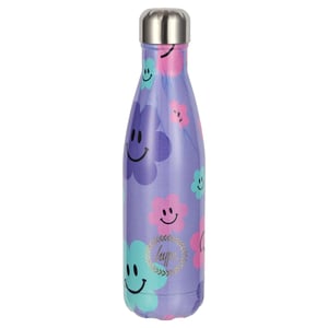 Hype 500ml Happy Flowers Purple Thermal Water Bottle