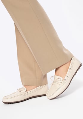 Wittchen Dames Leren Mocassins met Bandje, Crème, Natuurlijk Leer