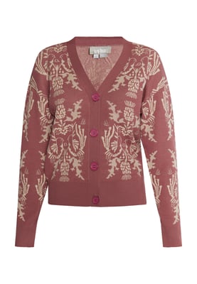 usha Gebreid vest Dames Oud roze crème