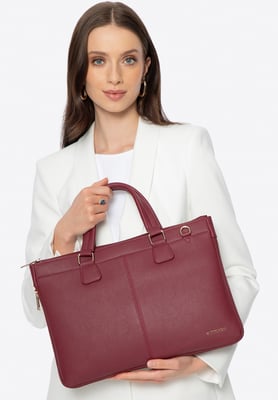 Wittchen Dames 14, 5" Laptoptas in Imitatieleer Burgundy Eco-leer