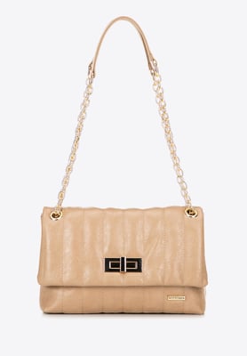 Wittchen Dames eco-leren schoudertas, twee compartimenten, klein, beige