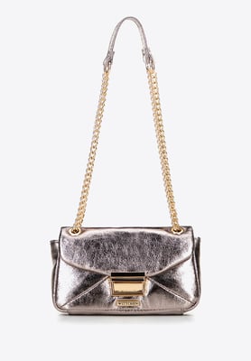 Wittchen Dames Mini Crossbody Tas in Glanzend Grijs Eco-Leer