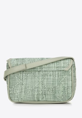 Wittchen Woman gevlochten crossbody tas met klep klein groen polypropyleen