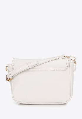 Wittchen Dames Crossbody Tas met Afgewerkte Flap, Crème, Eco-leer