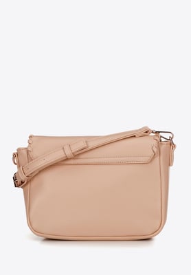 Wittchen Dames crossbody tas met afgezette klep, beige, eco-leer