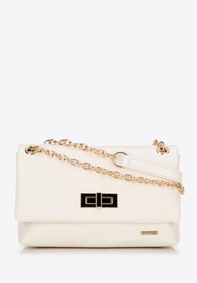 Wittchen Dames Geweven Crossbody Tas met Ketting, Gebroken Wit