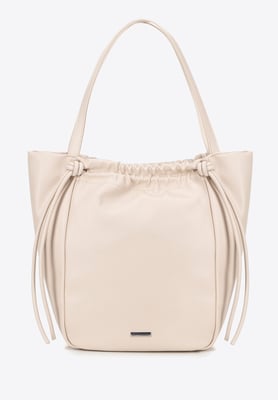 Wittchen Dames eco-leren shopper met decoratieve koorden, beige