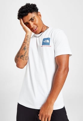 The North Face Mens SS Fine Box T-Shirt in White/Federal Blue