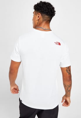 The North Face Mens SS Fine Box T-Shirt in White/Federal Blue