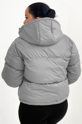 Hooded Drawstring Cropped Puffer Jacket - Stacey