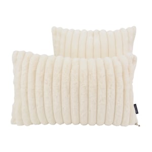NOVÉE Rosie rib creme | 45 x 45 cm | kussenhoes | polyester