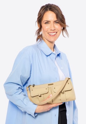 Wittchen Dames Schoudertas met Zakken Beige Katoen