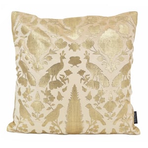 NOVÉE Damask cream/gold | 45 x 45 cm | kussenhoes | velvet/viscose