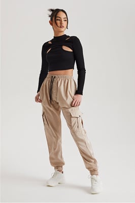 Grey Parachute Cargo Trouser