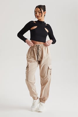 Grey Parachute Cargo Trouser