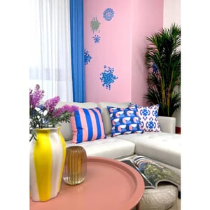 Gek op kussens! Pink blue bloom | 45 x 45 cm | kussenhoes | katoen/polyester
