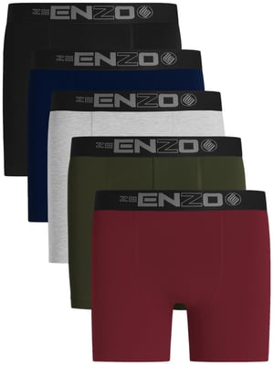 Enzo | 5 Pack Mens Boxer Shorts Cotton Stretch Underwear