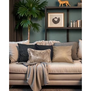 NOVÉE Metallic champagne | 45 x 45 cm | kussenhoes | pvc / pu leder