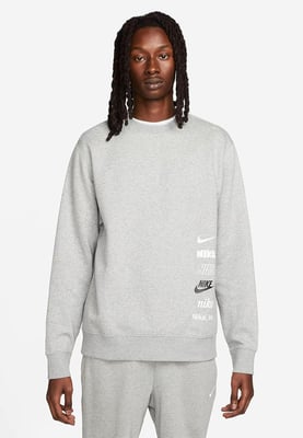 Nike Club Fleece Plus Small Logo Sweatshirt in Grey Heather