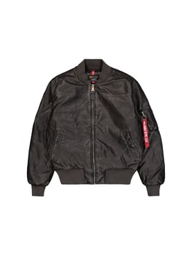 MA-1 Faux Leather Vintage Bomber Jacket