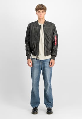 MA-1 Faux Leather Vintage Bomber Jacket