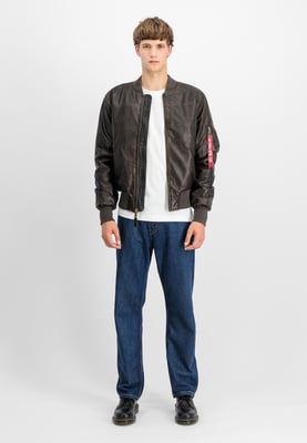 MA-1 Faux Leather Vintage Bomber Jacket