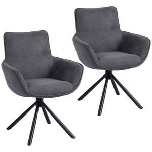 4goodz Set van 2 eetkamerstoelen draaibaar en zacht gewatteerd met