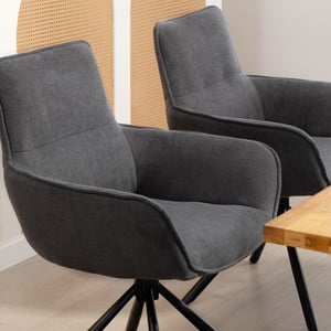 4goodz Set van 2 eetkamerstoelen draaibaar en zacht gewatteerd met