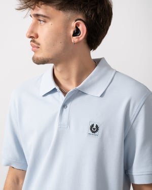 Short Sleeve Polo in Light Blue