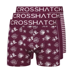 Crosshatch Heren Hovland Boxershorts (Verpakking van 3) (Prune)