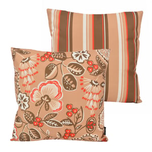 NOVÉE Sierkussen flower / stripe beige outdoor | 45 x 45 cm | katoen