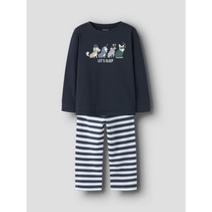 Name It Jongens lange pyjama set nmmramel gestreept donkerblauw