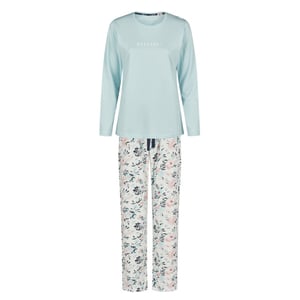 By Louise Dames pyjama set lang blauw gebloemd