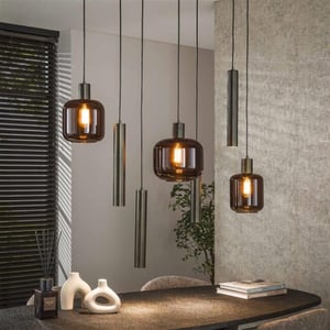 Hoyz hanglamp bronza mix 4+3-lichts sienna brown