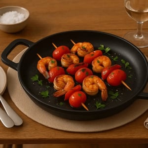Maysternya Gietijzeren barbecue pan ø 34 x 4 cm zwart