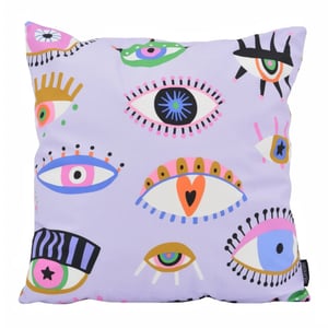 Gek op kussens! Colorful eyes lila | 45 x 45 cm | kussenhoes | katoen/polyester