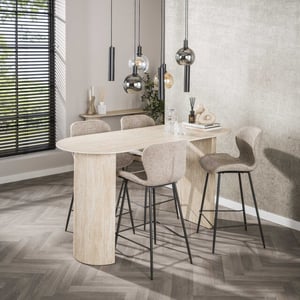 Hoyz bartafel romano arch plat ovaal 180cm keramiek travertin