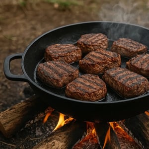 Maysternya Gietijzeren barbecue pan ø 34 x 7 cm zwart