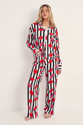 Lips Print Pajama Trouser Set