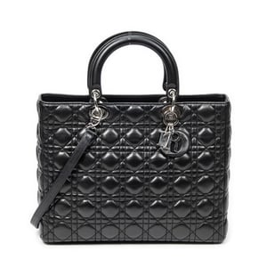 Large Lady Dior Zip Shoulder Bag