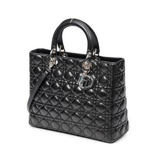 Large Lady Dior Zip Shoulder Bag