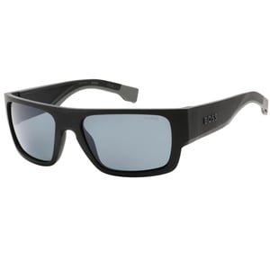 Hugo Boss Rechthoekige zonnebril heren (Mat zwart/grijs)