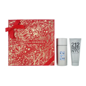 Carolina Herrera 212 Men NYC Eau de Toilette 100ml + Aftershave Balm 100ml Gift Set for Him