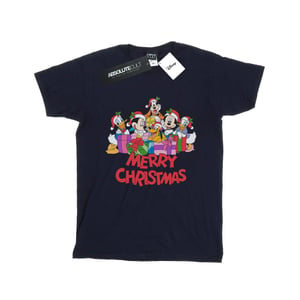 Disney Dames/Dames Mickey Mouse And Friends Kerstmis Katoenen Vriendje T-shirt (Marineblauw)