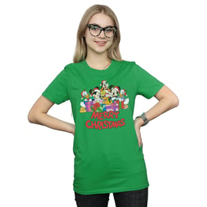 Disney Dames/Dames Mickey Mouse And Friends Kerstmis Katoenen Vriendje T-shirt (Iers Groen)