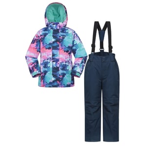 Mountain Warehouse Ski jassenset met opdruk voor kinderen (Donkerpaars)