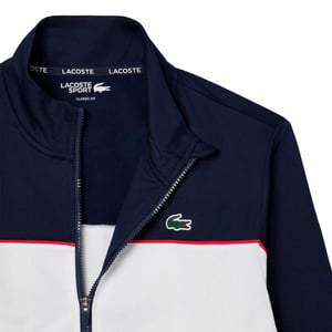 Lacoste Tennisjack heren met logoprint en rits (Marineblauw/Wit)