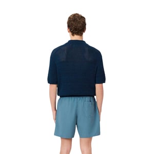 Lacoste Heren Monochrome Middellange Zwembroek (Blauw)