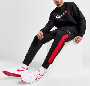 Nike Air Black/Red Swoosh Crewneck Tracksuit